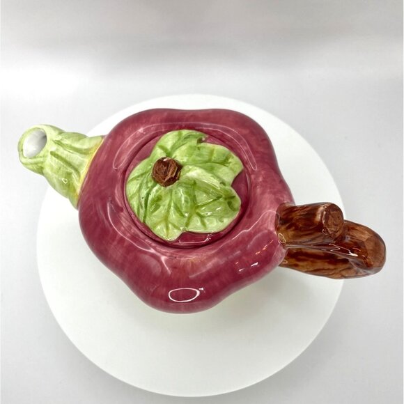 Vintage Apple Shaped Teapot, Small Single Serve Tea Pot - Picture 4 of 13